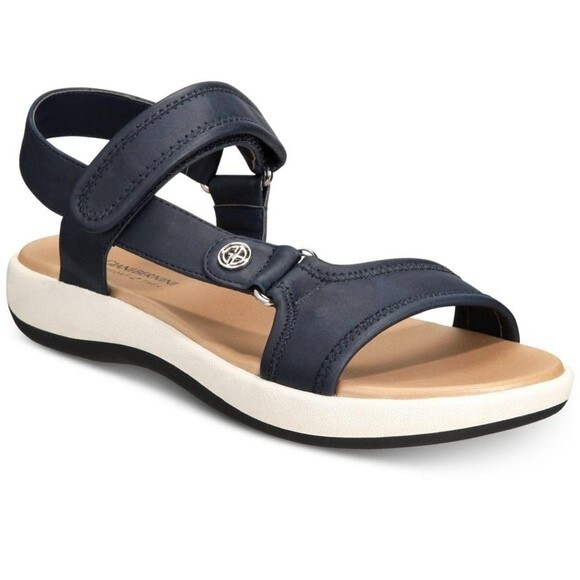 Giani Bernini Womens Foyla Open Toe Casual Ankle Strap sandals navy size 6 - Picture 1 of 6